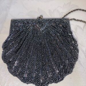 NEW Vintage La Regale Beaded Evening Purse w/ Tags | Gunmetal Gray Cocktail Bag